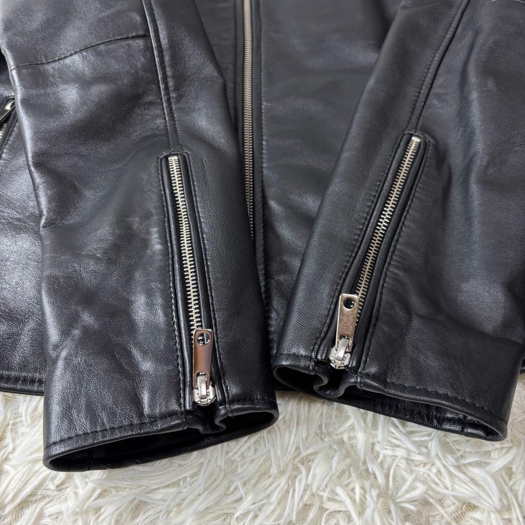 UNITED TOKYO ラムレザー シングル ライダースジャケット 黒 3