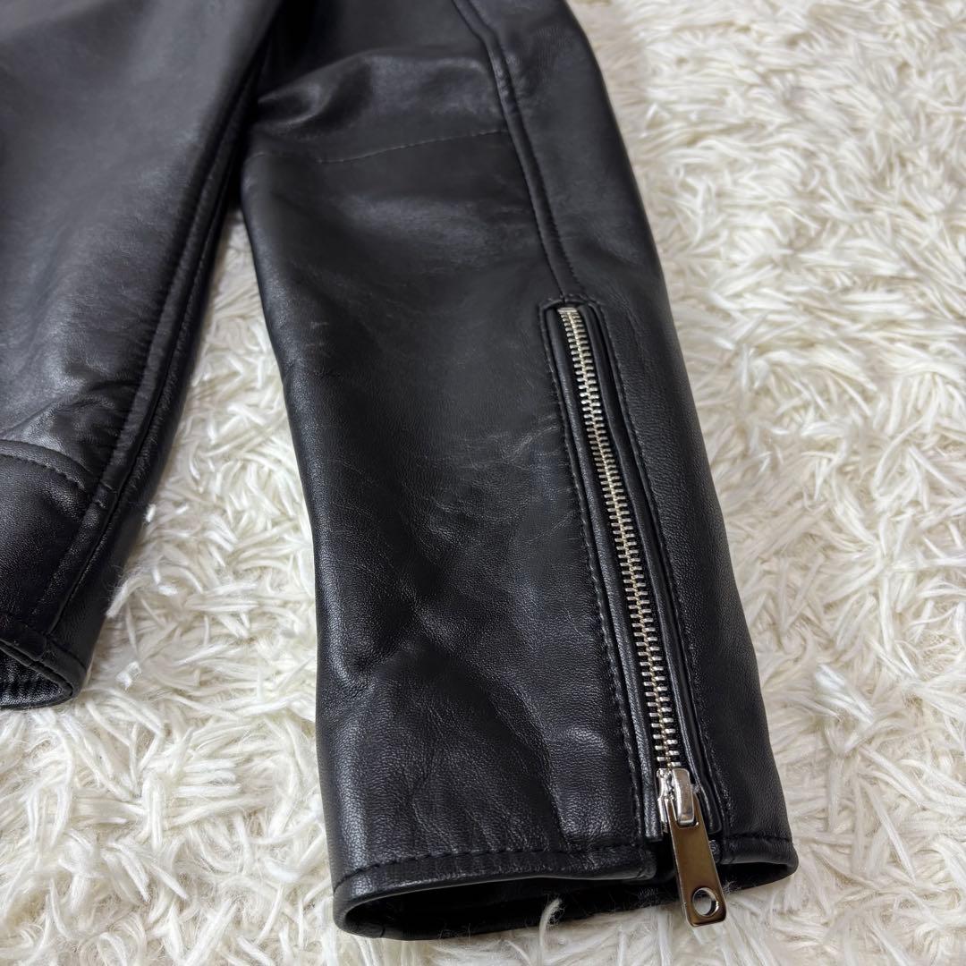 UNITED TOKYO ラムレザー シングル ライダースジャケット 黒 3