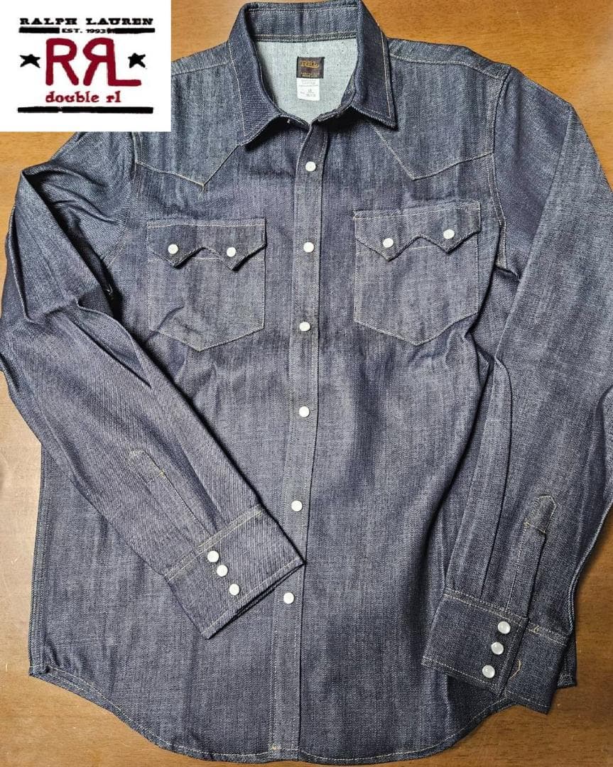 【新品未使用】DOUBLE RRL ダークデニムノンウォッシュ シャツ（L)