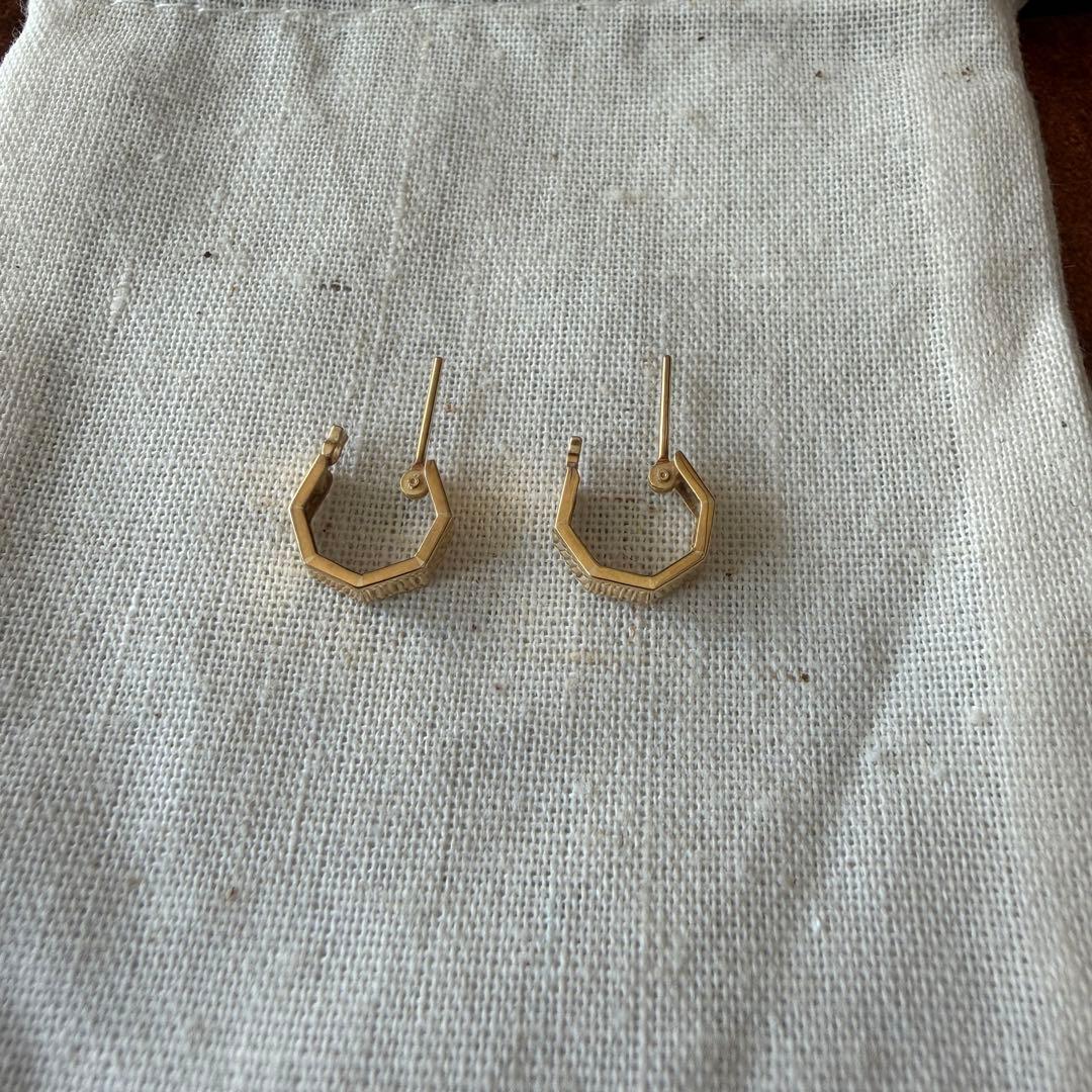 美品 VENDOME AOYAMA 18Kゴールド フープ ピアス 保証書あり