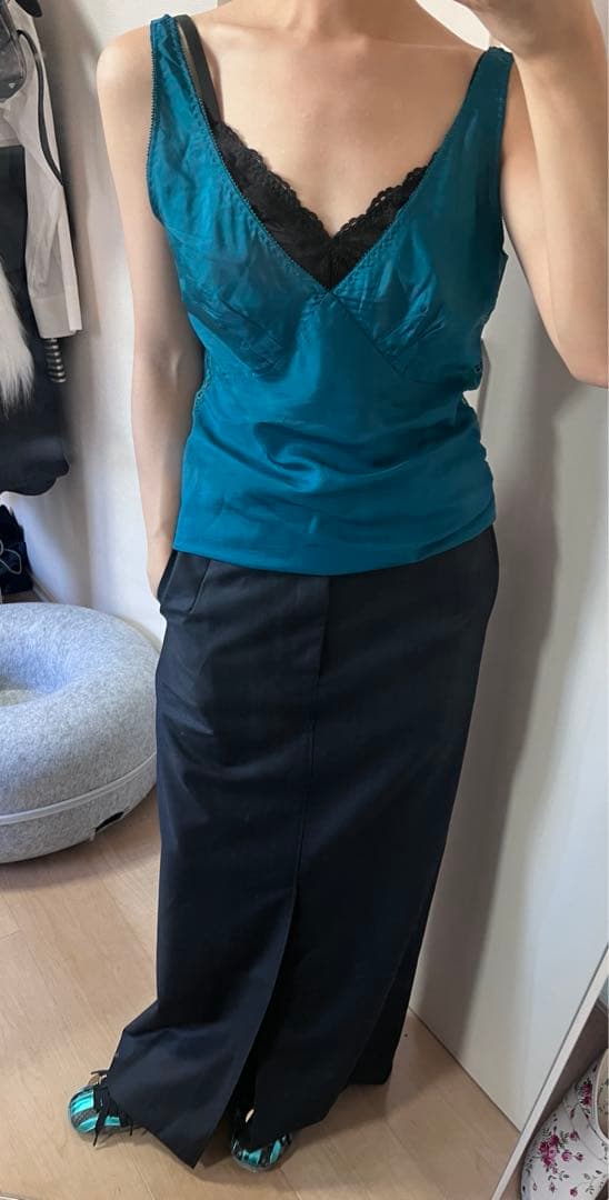 ルイヴィトン　louis vuitton シルク　ブルー　キャミソール