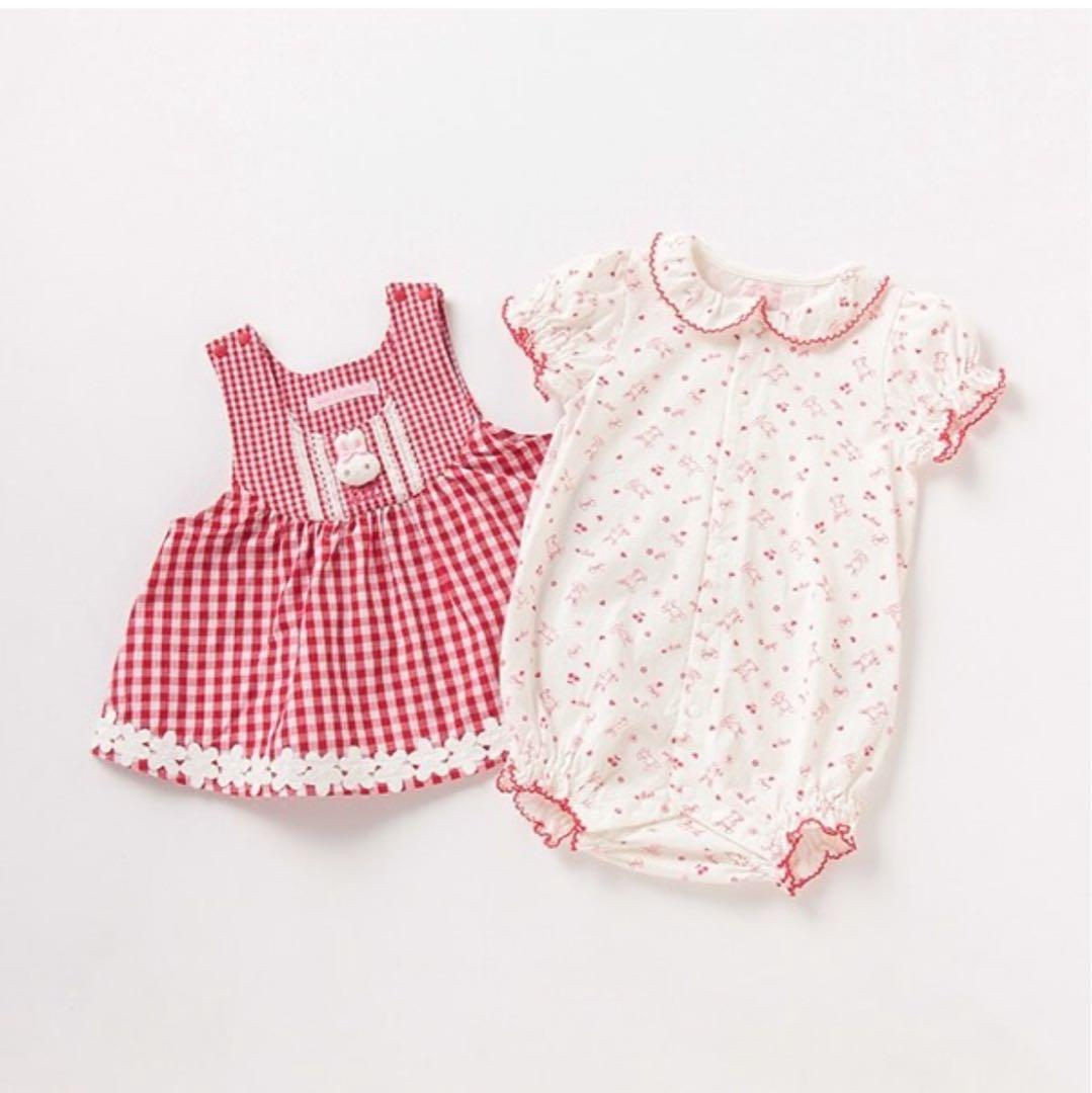 mezzo piano ピンクロンパースセット