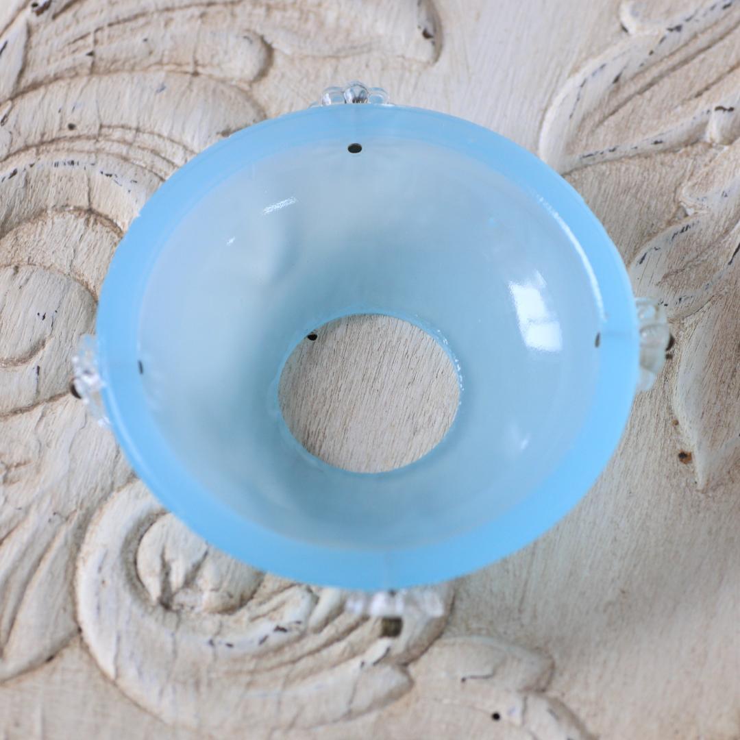 フランスアンティーク　ブルーオパリンガラス　ミニシェード/ランプシャンデリア灯具