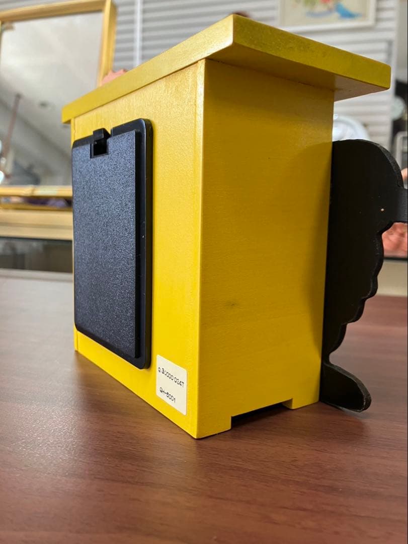 スヌーピー 木製置き時計 イエロー 昭和レトロ