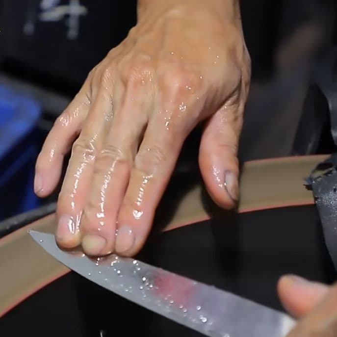 プレゼント付き!　V金10号　67層　ダマスカス包丁　ブルー柄　剣型　牛刀包丁