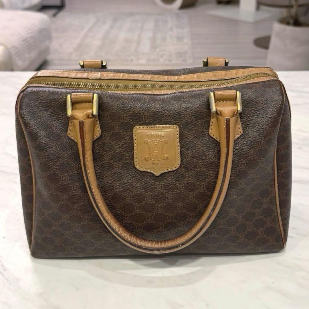 セリーヌ トリオンフ　ミニボストンバッグ マカダム柄 ヴィンテージ