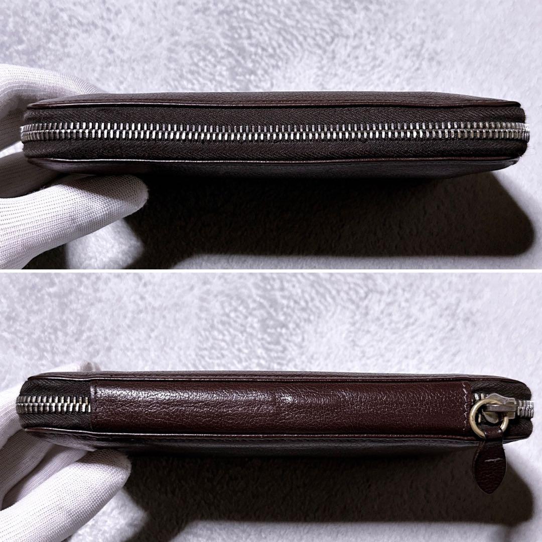 【美品】イルビゾンテ オーガナイザー 長財布 ラウンド 型押し ブラウン