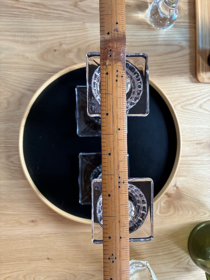 英国アンティーク　ガラス燭台ペア　キャンドルスタンド