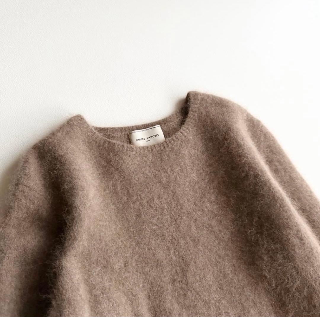 ひ*ん様 美品　UNITED ARROWS ブラウン カシミヤ　クルーネックニッ