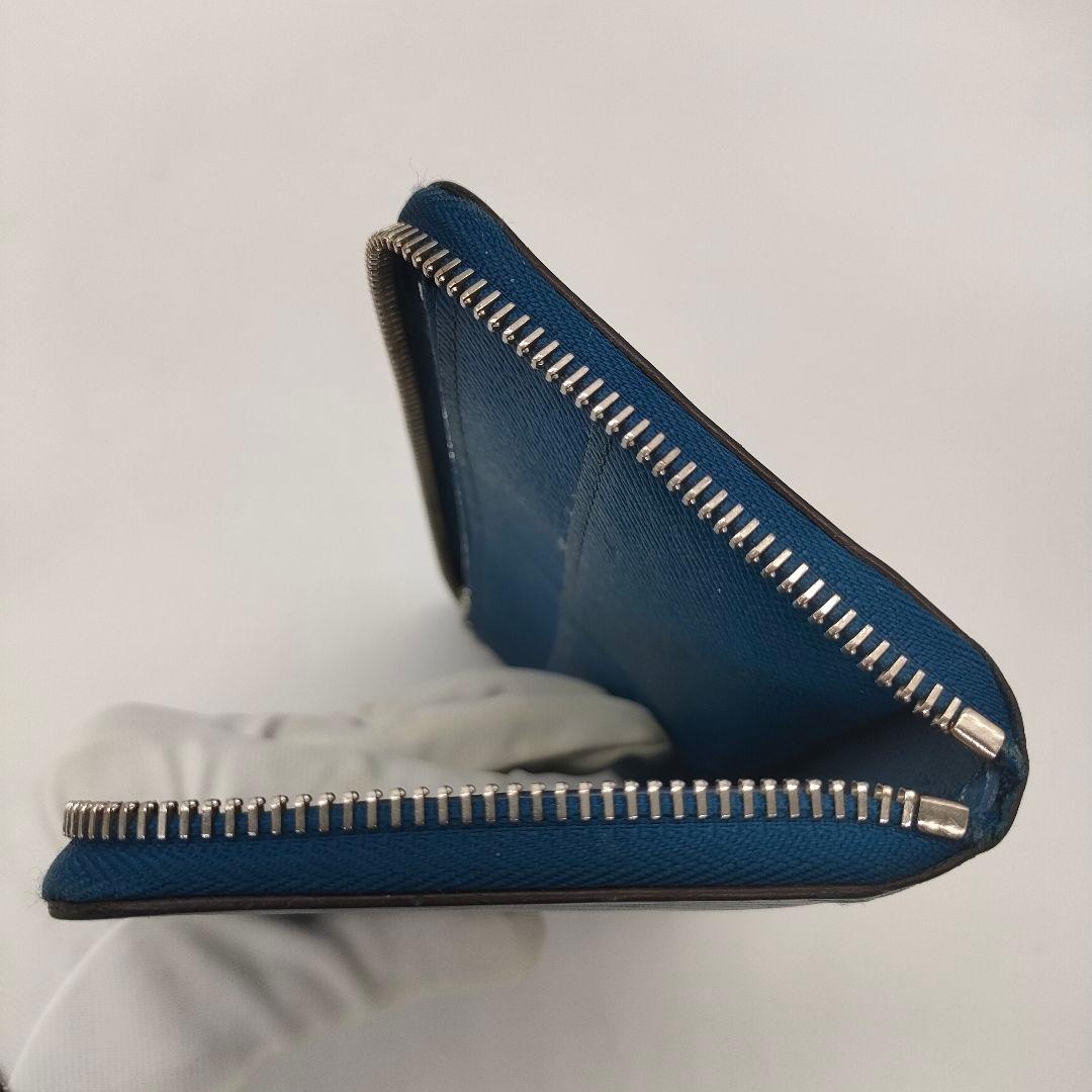【現行品】ルイヴィトン エピレザー ジッピーウォレット ヴェルティカル ブルー