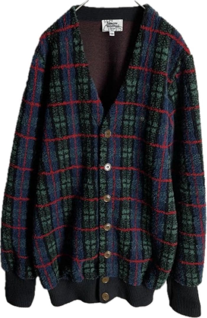 Vivienne Westwood チェック ボア カーディガン