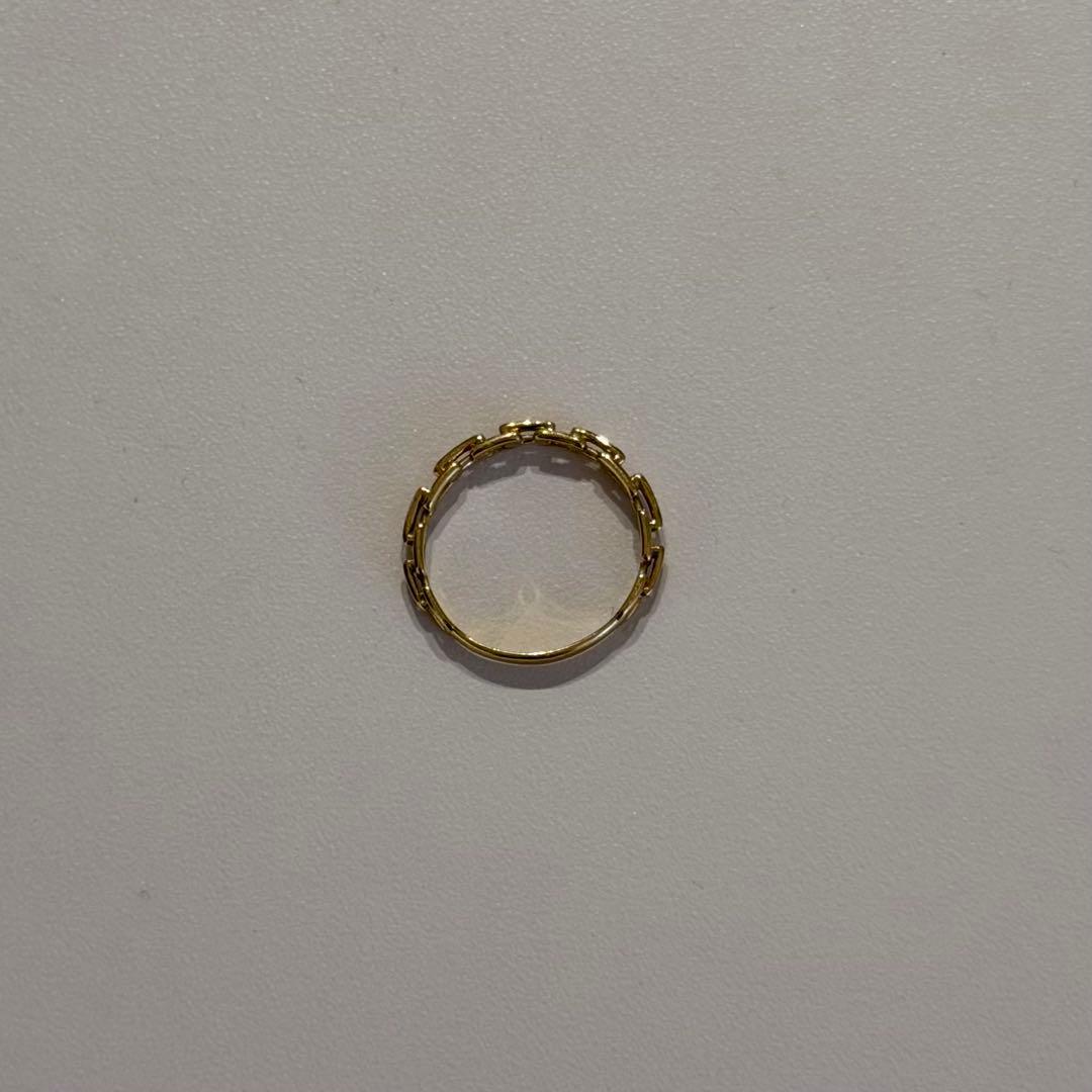 k18リング チェーンリング ピンキーリング 18金 チェーンモチーフ3号