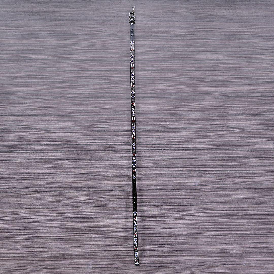 クロス赤青■本革レザーフルスタッズナローベルト☆ヴィンテージアメカジ古着キムタク