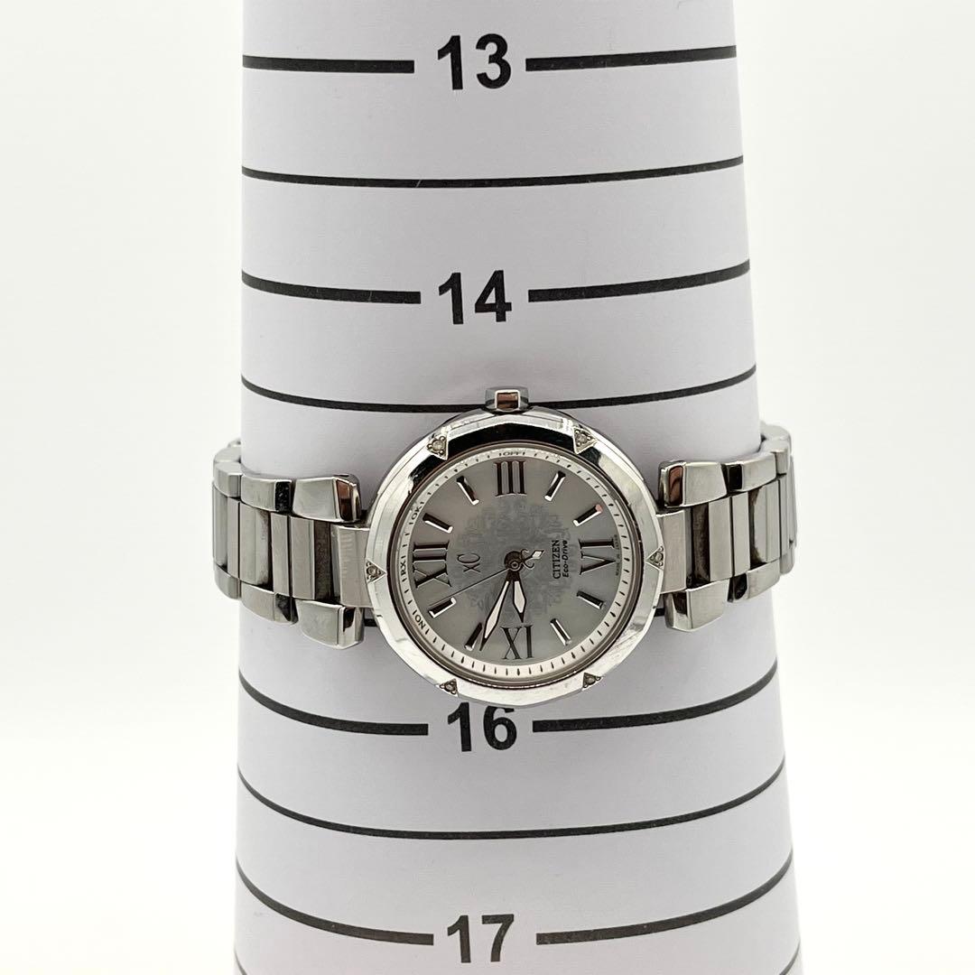 【稼働】CITIZEN XC 腕時計 白蝶 ソーラー レディース シルバー