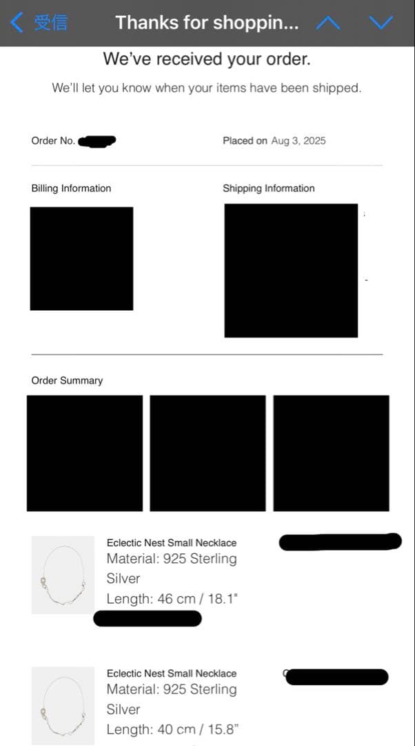 YOSTER◎Eclectic Nest ネックレス 46cm ヨースター