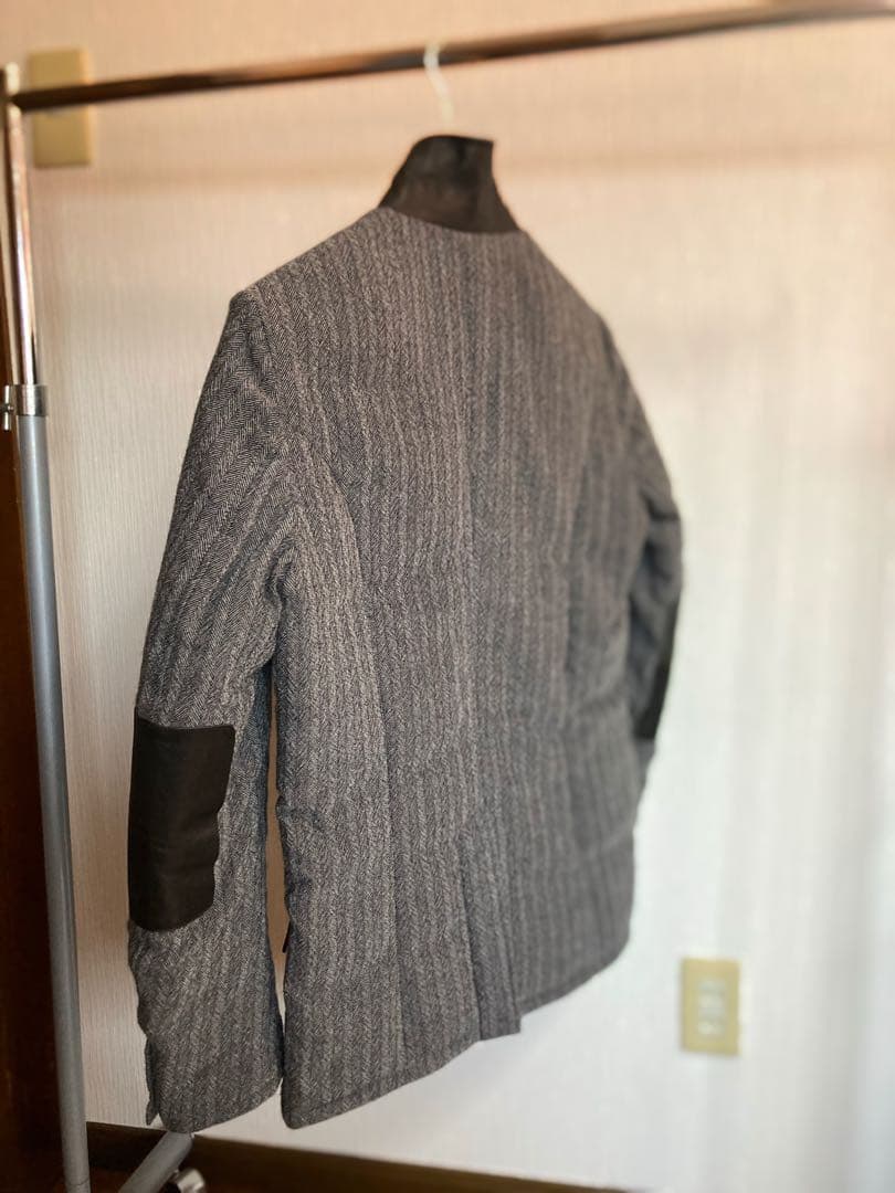 ウールレザージャケット グレー