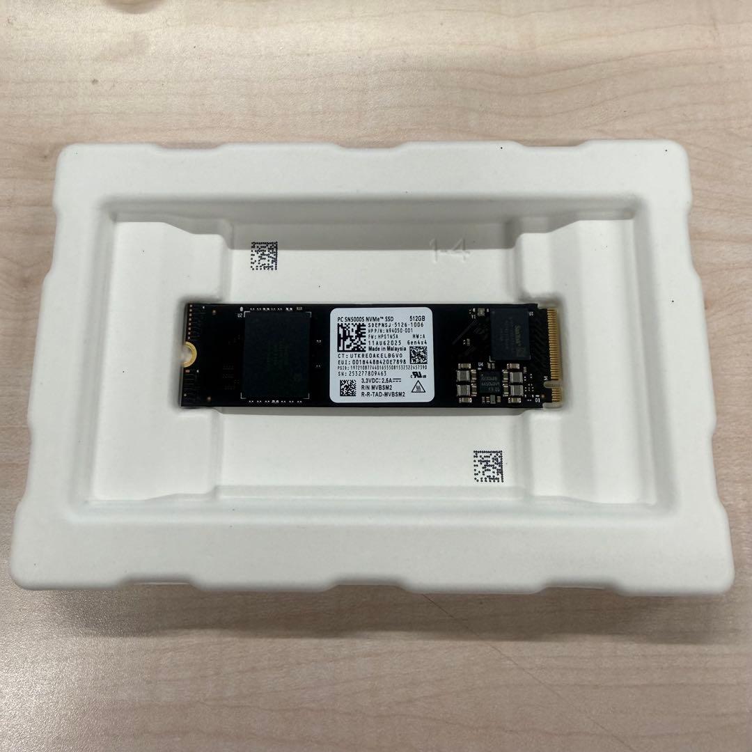 WD PC SN5000S NVMe Gen4 SSD 512GB ほぼ未使用