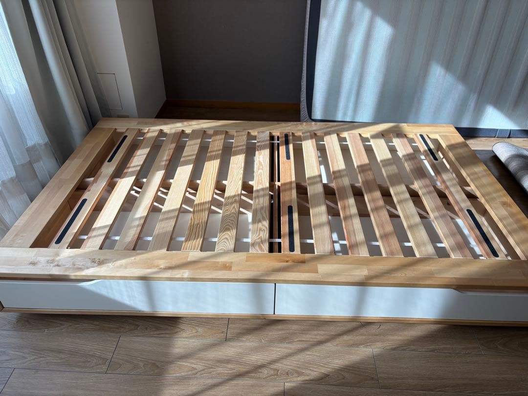 【ちろる】MANDAL 収納付きベッド セミダブル 直接引き渡し