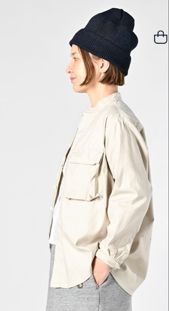 【新品未使用】45R 薄バックサテンの908ニームシャツ