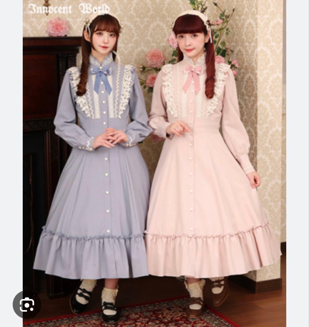 イノセントワールド　バラレースフリルワンピース　モカ　Mサイズ