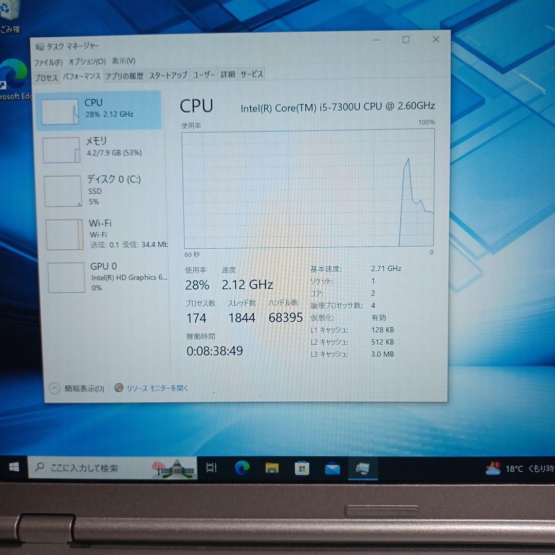 パナソニック CF-SZ6 Core i5-7200U/8GB/SSD128GB