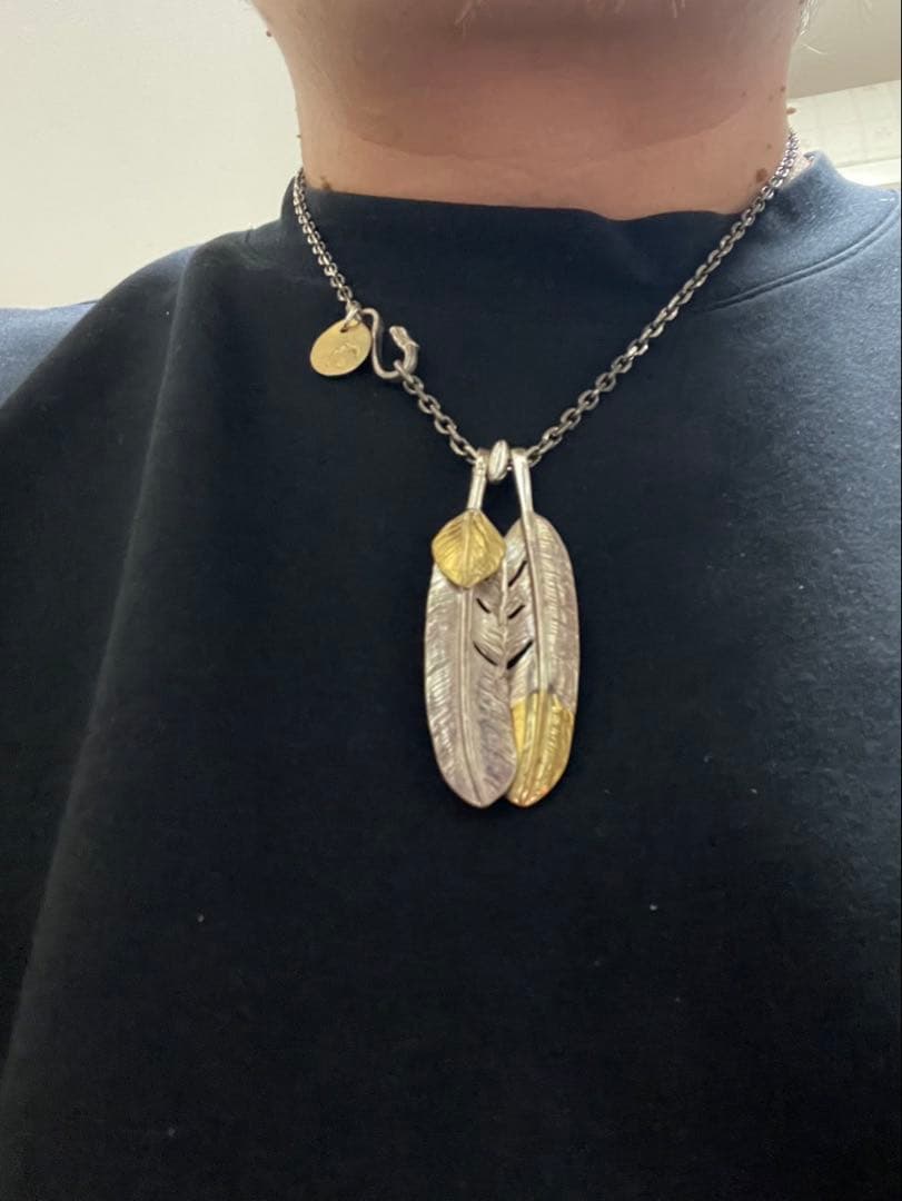 【キムタクセット】上金ハート＆先金フェザーチェーン、メタルセット