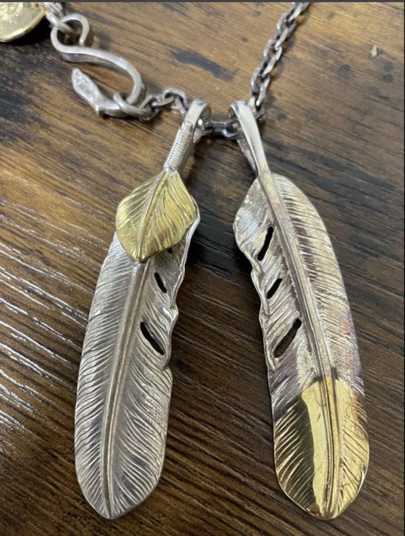 【キムタクセット】上金ハート＆先金フェザーチェーン、メタルセット