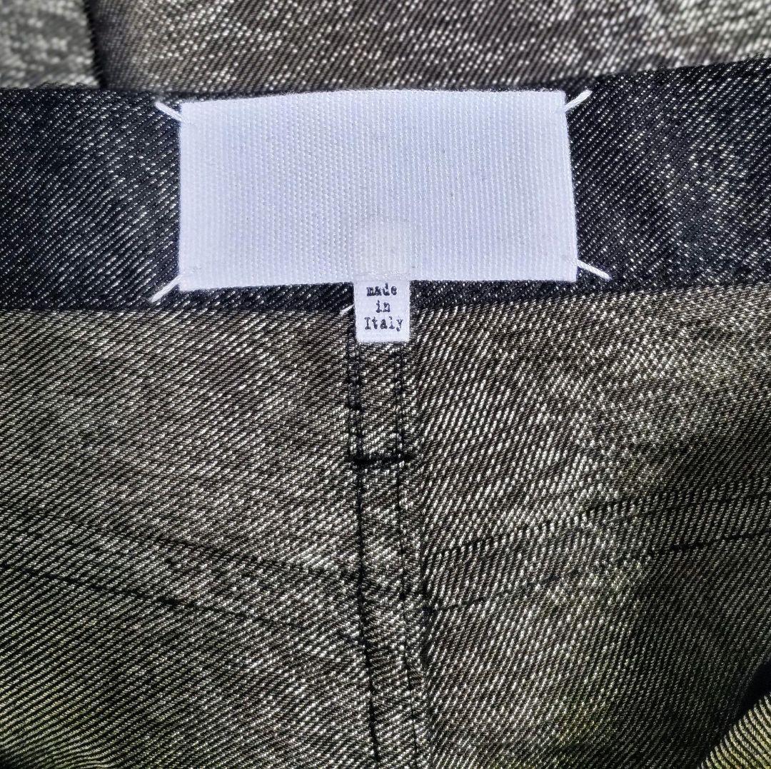 未着用 マルジェラ シャイニー デニムパンツ 黒✕金 ロールアップ size４０