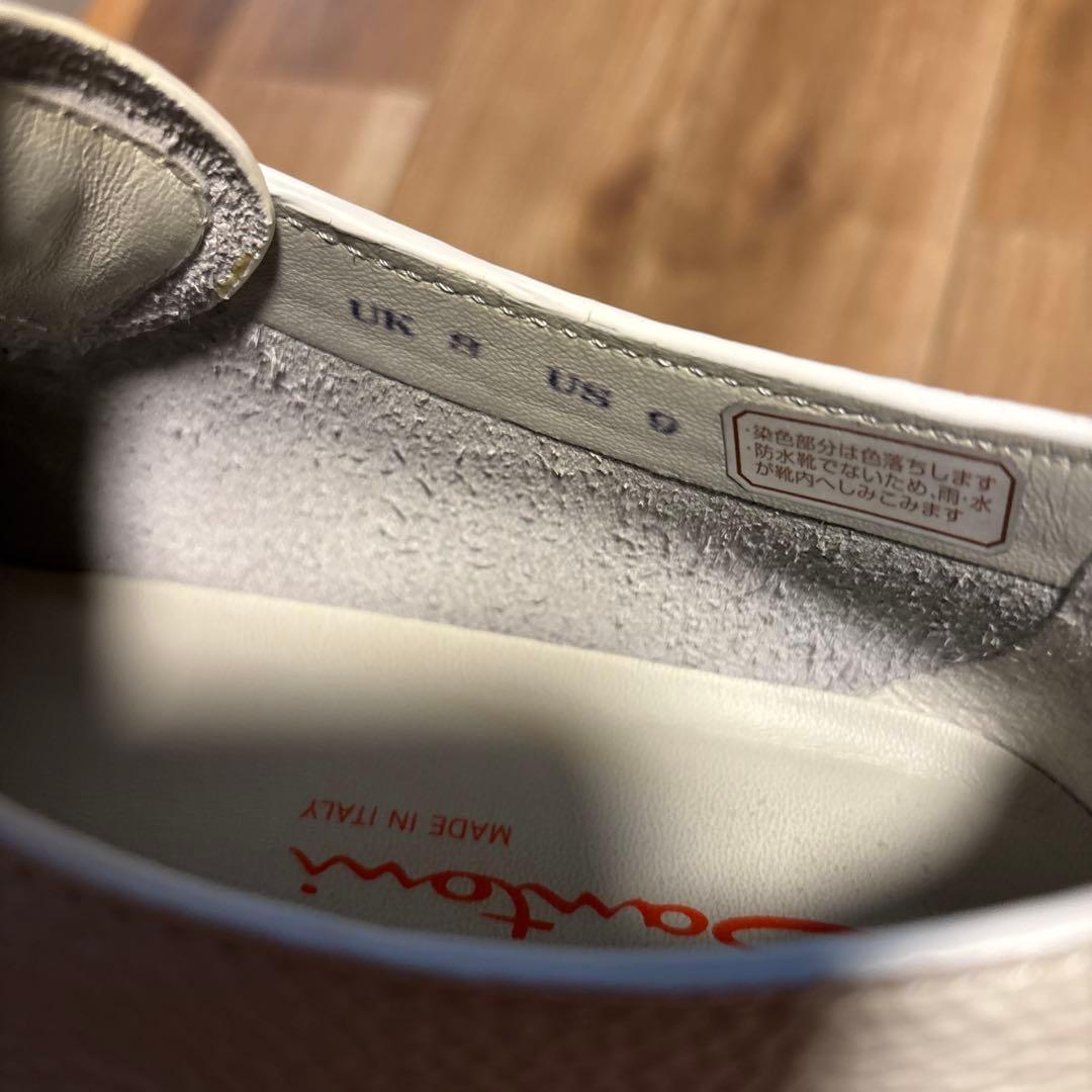 【ほぼ未使用】サントーニ　Santoni レザー　スニーカー　白　UK8 US9