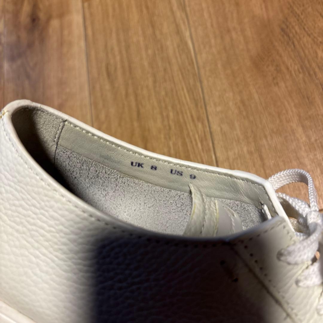 【ほぼ未使用】サントーニ　Santoni レザー　スニーカー　白　UK8 US9