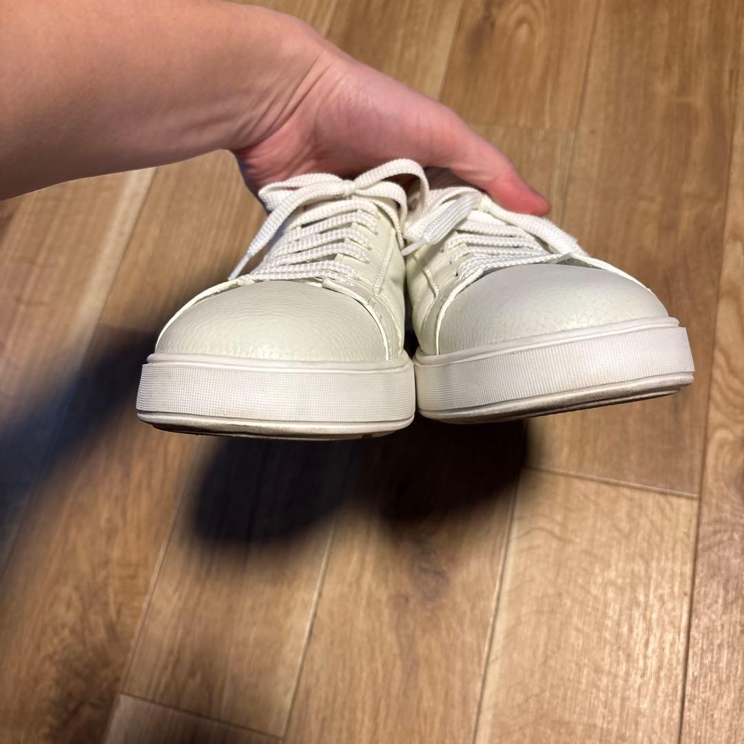 【ほぼ未使用】サントーニ　Santoni レザー　スニーカー　白　UK8 US9