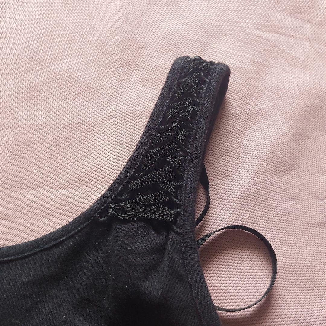 Christian Dior 黒ループリボン タンクトップ キャミソール