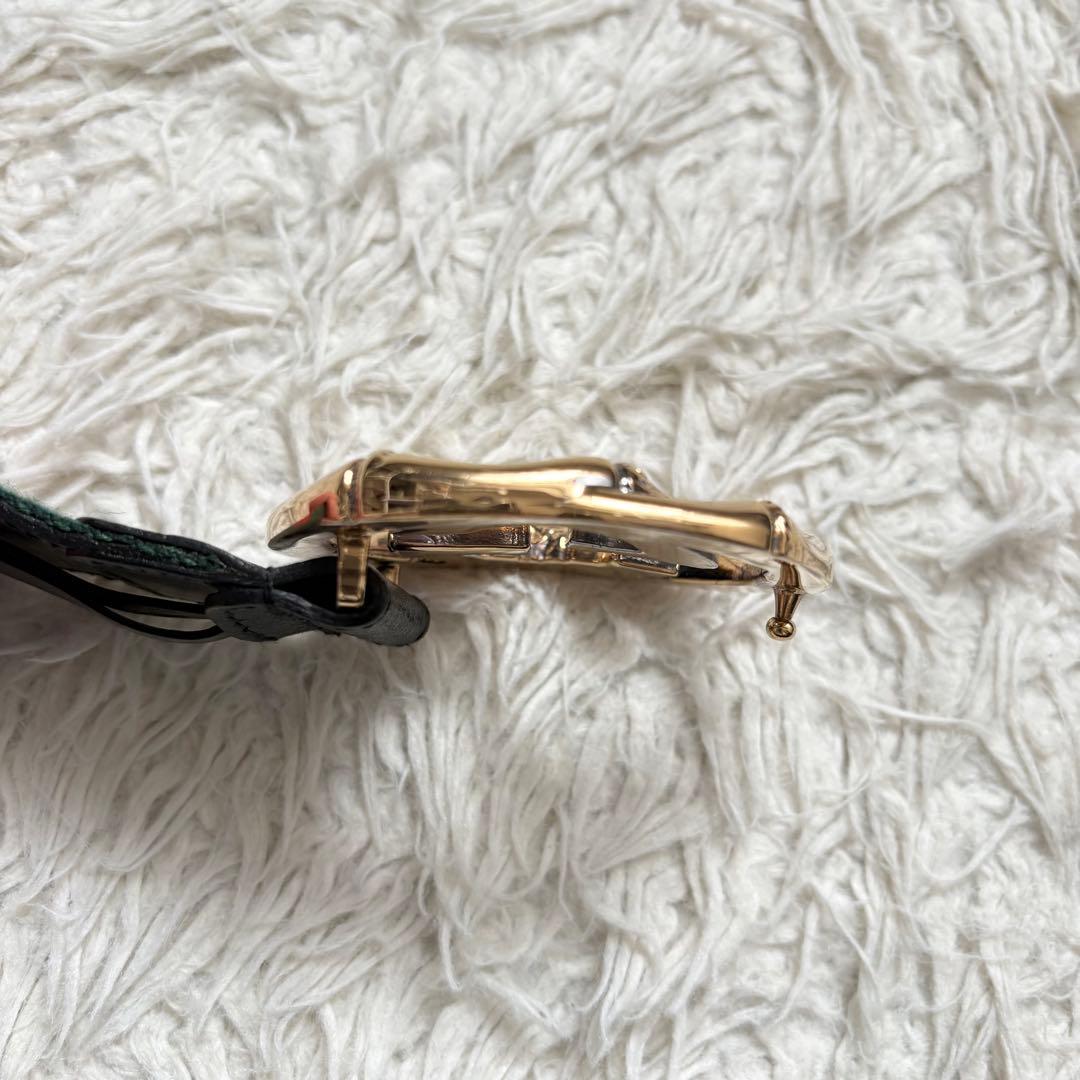 【美品】グッチ GGバックルベルト バンブー シェリーライン 114868