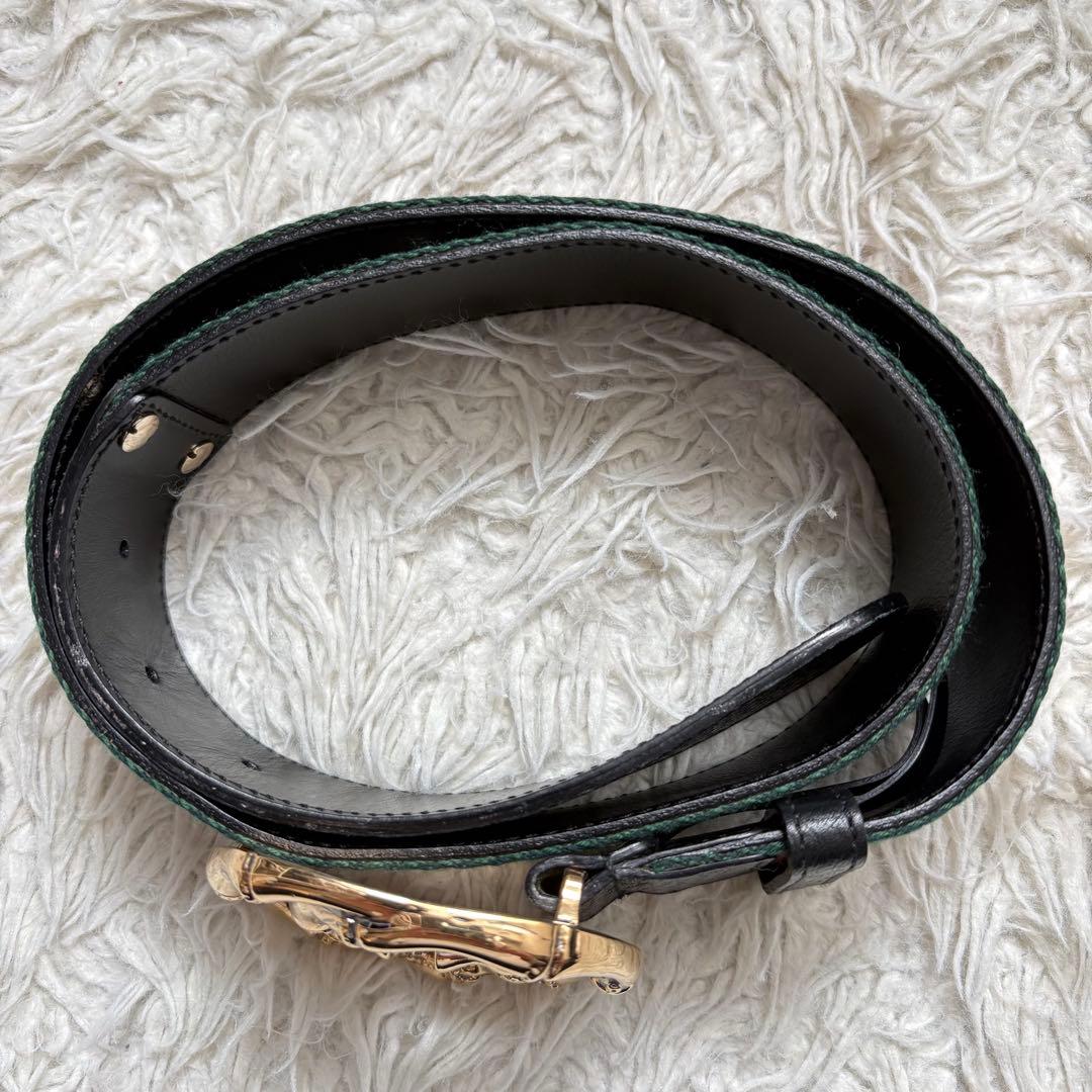 【美品】グッチ GGバックルベルト バンブー シェリーライン 114868