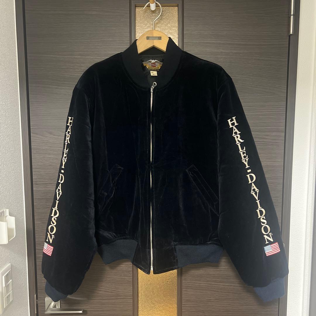 ハーレー ヴィンテージ ベロア 別珍 スカジャン 90s 希少 デッド 古着
