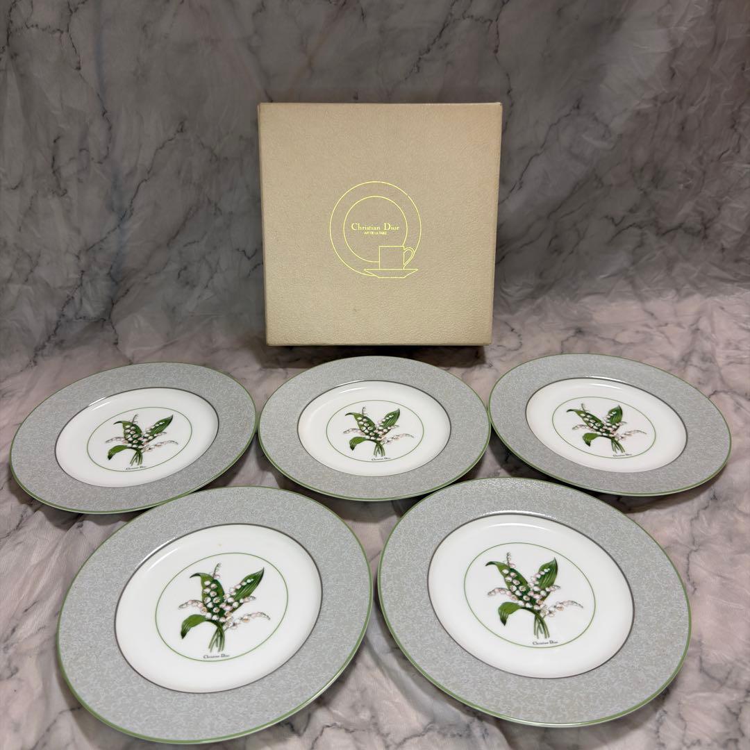 Christian Dior プレート スズラン φ19.5cm 5枚 未使用