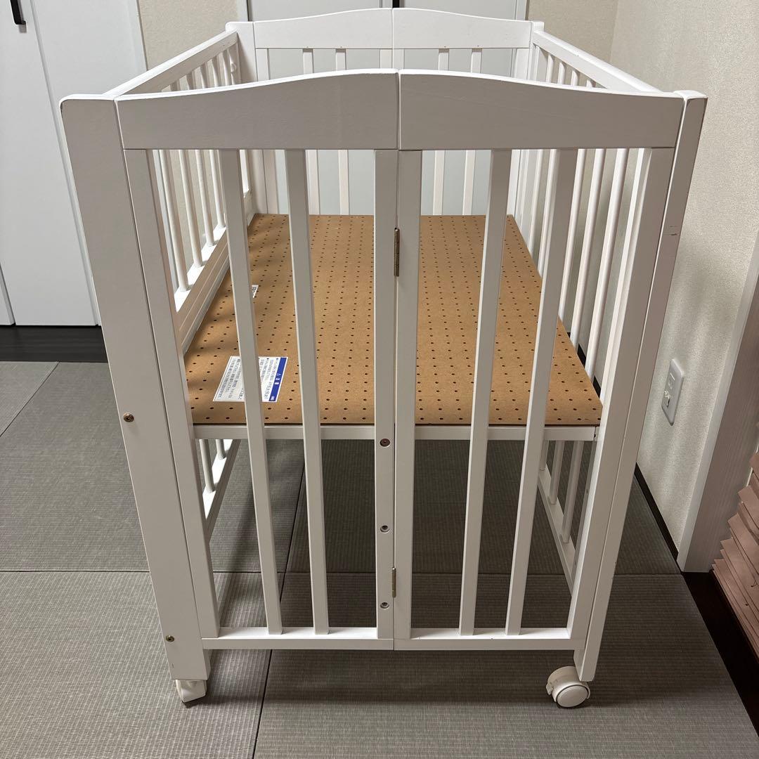 送料込み！KATOJI ベビーミニベッド ホワイト　折りたたみ　 たのメル便