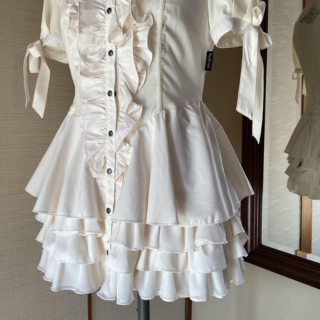 極美品！OZZ Croceアイボリー フリル ロングブラウス［商品番号10］