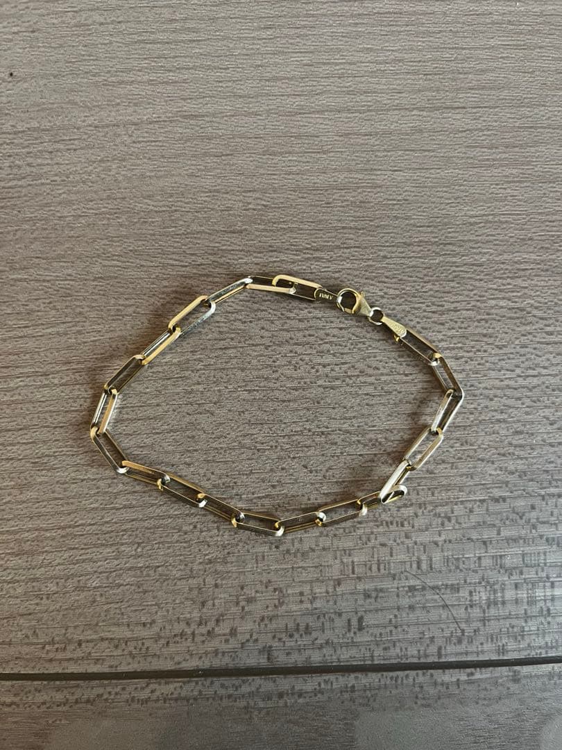 10kイエローゴールドチェーンブレスレット ユニセックス