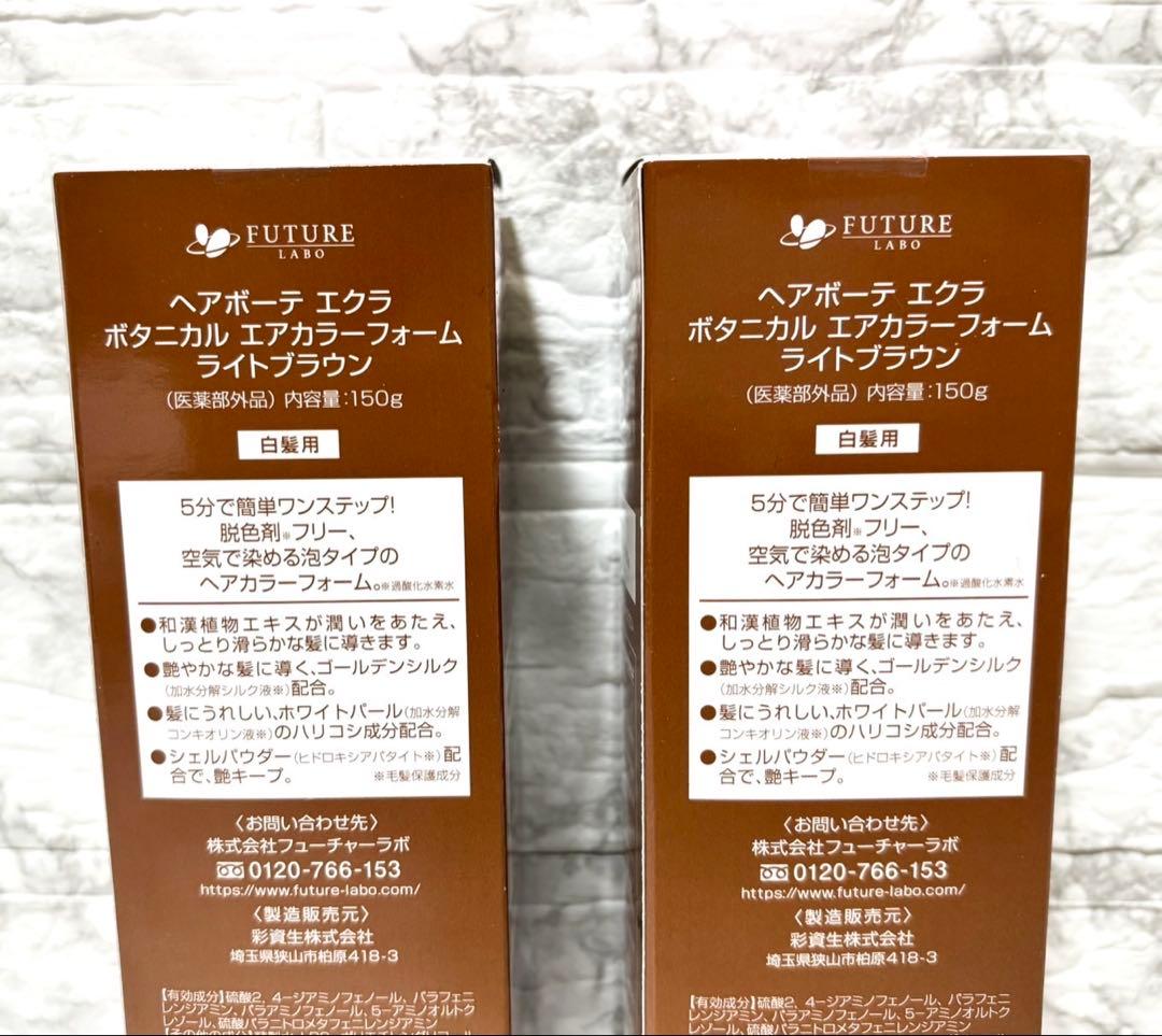 【未開封 2個】ヘアボーテ エクラ エアカラーフォーム ライトブラウン 150g