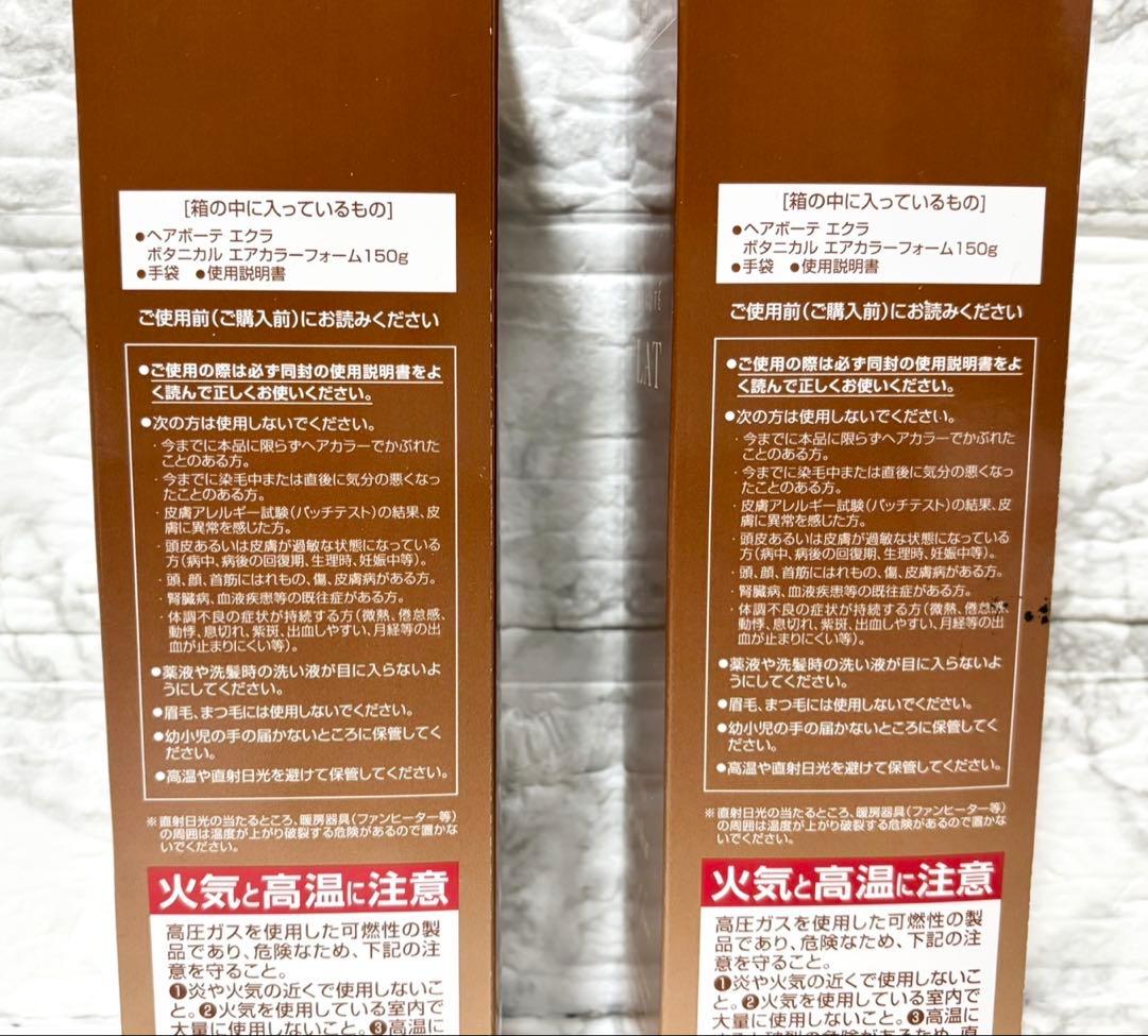 【未開封 2個】ヘアボーテ エクラ エアカラーフォーム ライトブラウン 150g