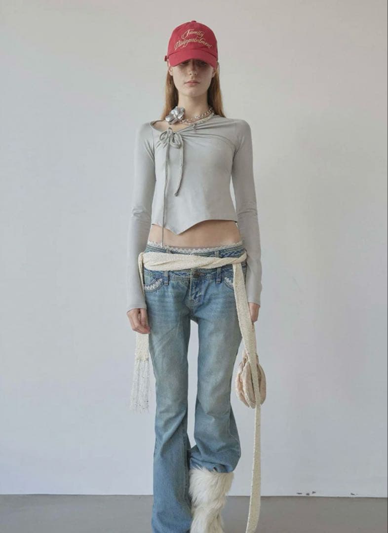 パンツ Double Waist Boots Cut Denim Mid Blue