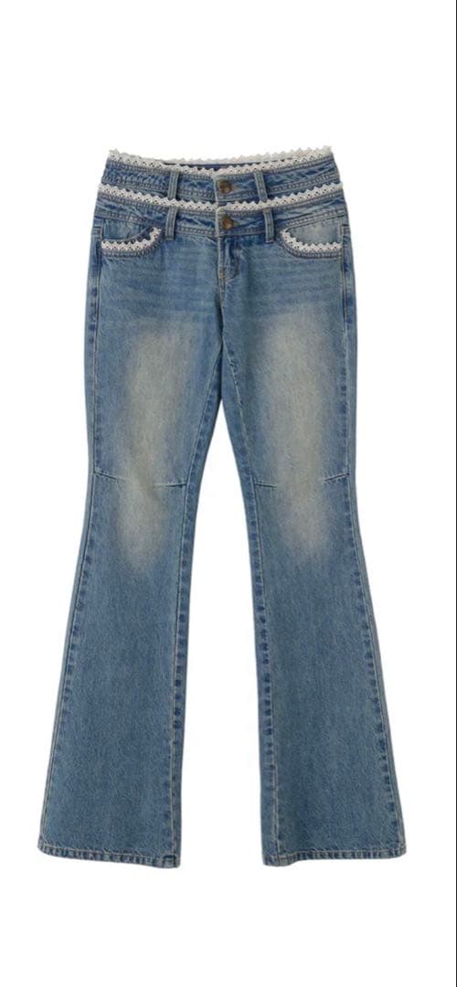 パンツ Double Waist Boots Cut Denim Mid Blue