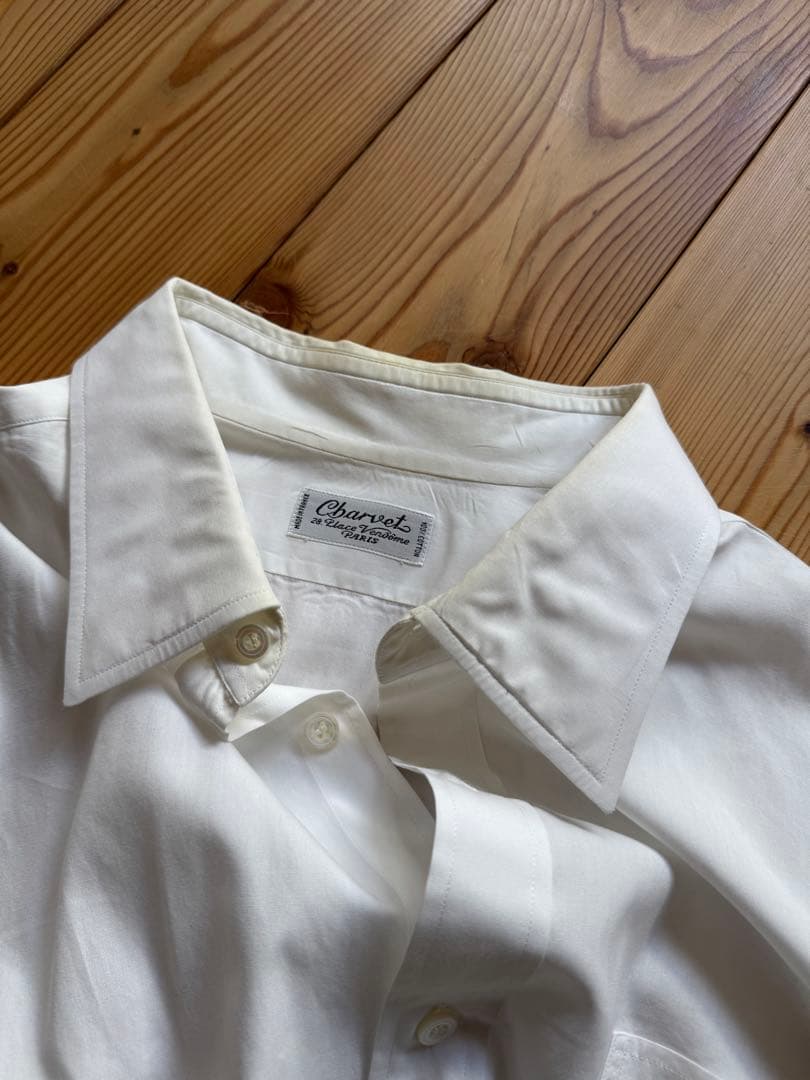 Charvet シャルべ フランス製 ポプリンドレスシャツ ホワイト 42