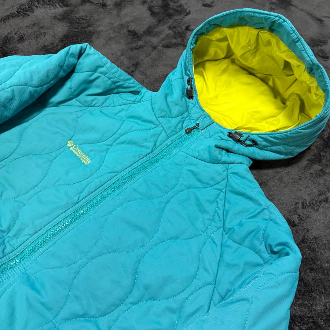 Columbia hooded puffer jacket テック　ターコイズ