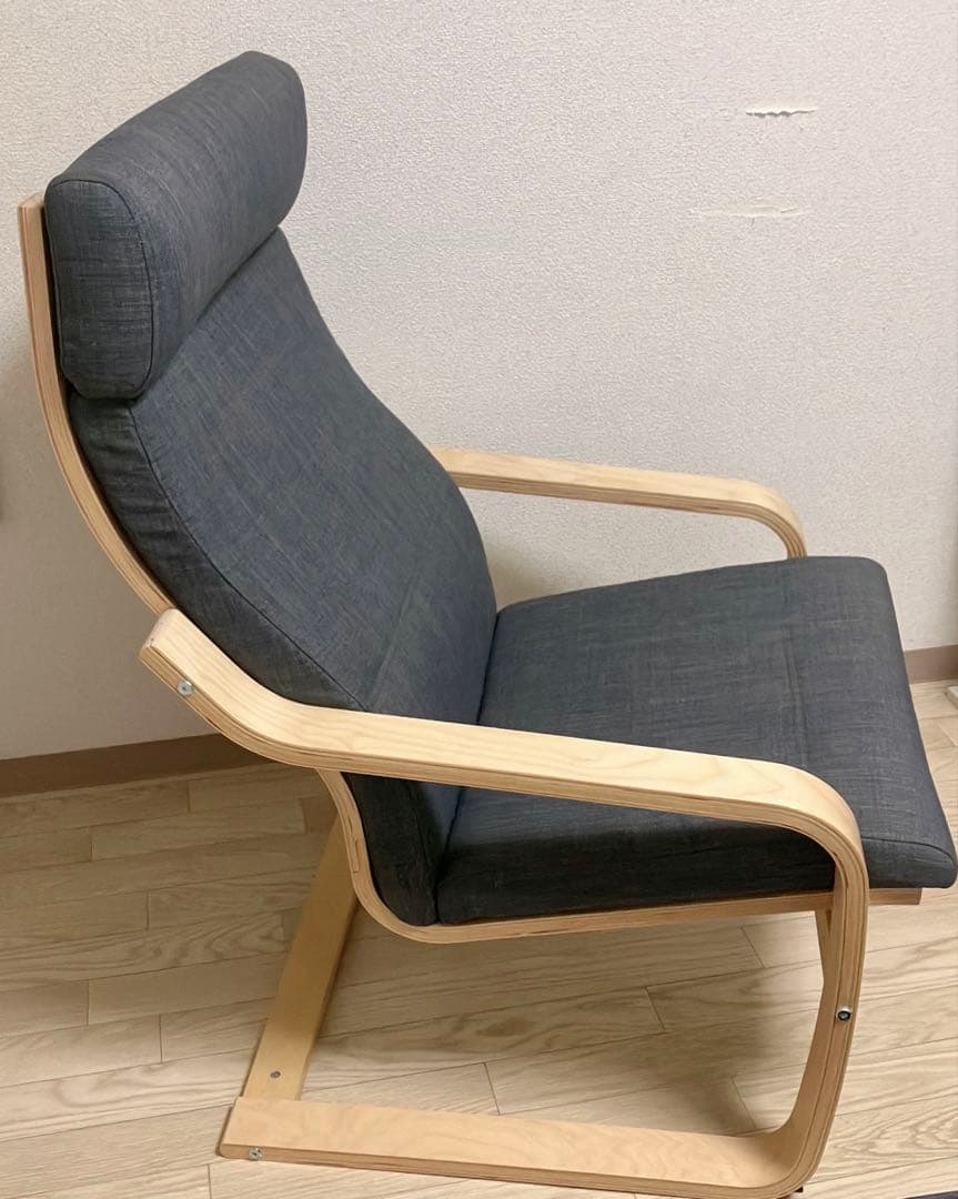 IKEA ポエング パーソナルチェア クッション イケア グレー 送料込