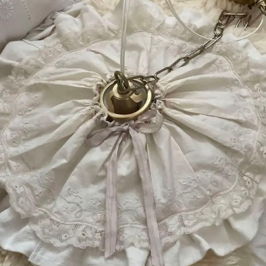 フランスアンティーク　ランプシェードシルクカバー