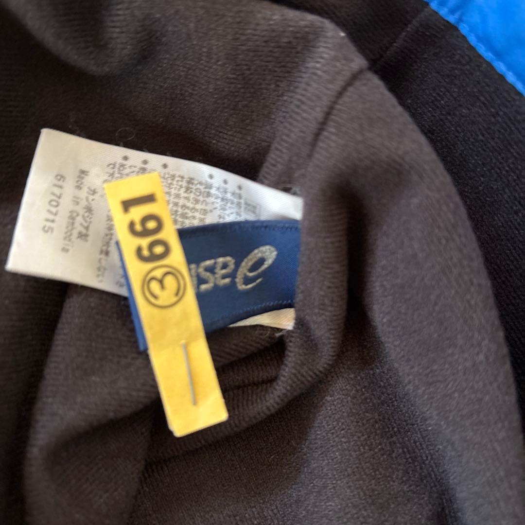 アシックス A77 ウインドブレーカー 上下セット ブルー ブラック　M