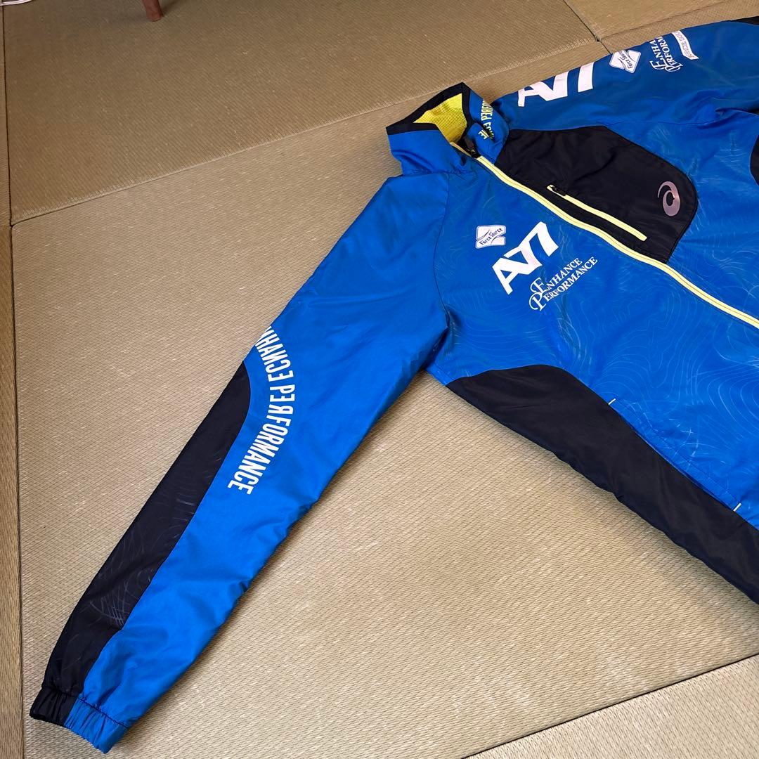 アシックス A77 ウインドブレーカー 上下セット ブルー ブラック　M