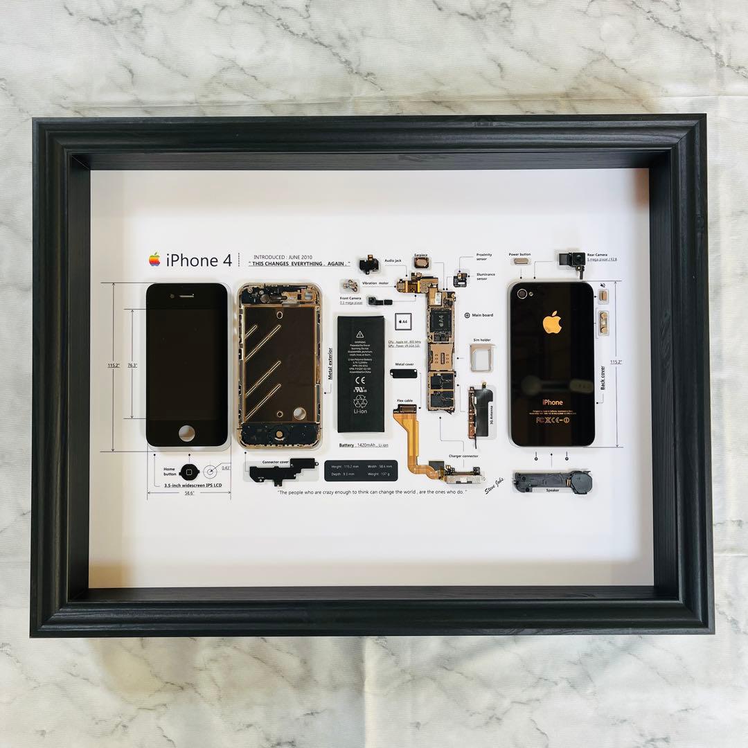 iPhone 4 Black 標本アート ボックスフレーム仕様